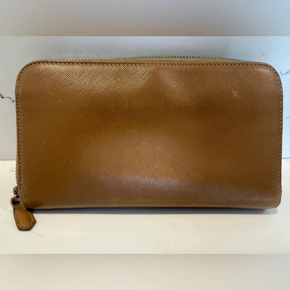 Used Prada Saffiano Leather Zip-Around Long Color Block Wallet - Picture 3 of 16